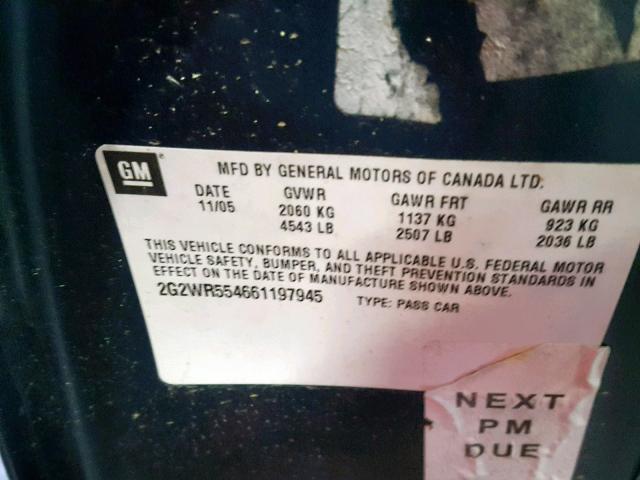 2G2WR554661197945 - 2006 PONTIAC GRAND PRIX GREEN photo 10