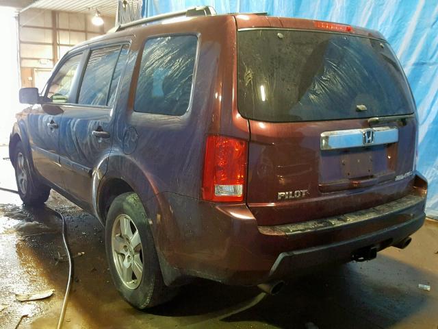 5FNYF4H74BB033145 - 2011 HONDA PILOT EXLN BURGUNDY photo 3