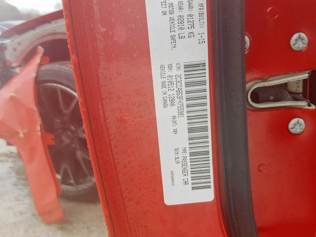 2C3CCABG3FH755981 - 2015 CHRYSLER 300 S RED photo 10