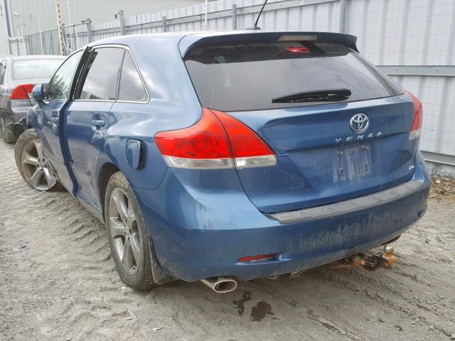 4T3BK3BB3AU042534 - 2010 TOYOTA VENZA BASE BLUE photo 3