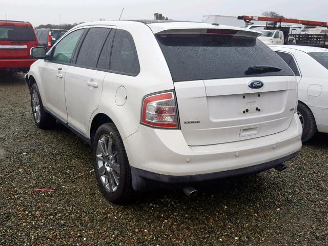 2FMDK38C89BA83356 - 2009 FORD EDGE SEL WHITE photo 3