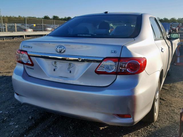 2T1BU4EE6BC618831 - 2011 TOYOTA COROLLA BA SILVER photo 4