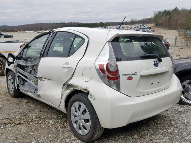 JTDKDTB38E1557715 - 2014 TOYOTA PRIUS C WHITE photo 3