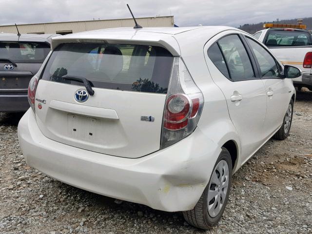 JTDKDTB38E1557715 - 2014 TOYOTA PRIUS C WHITE photo 4