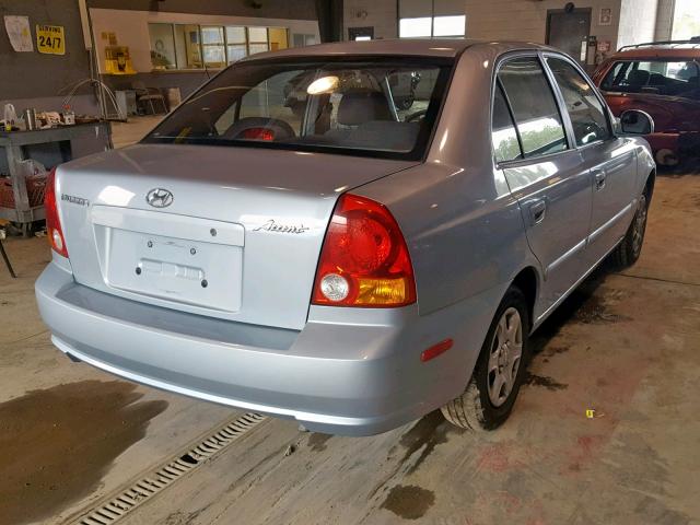 KMHCG45C95U627844 - 2005 HYUNDAI ACCENT GL SILVER photo 4