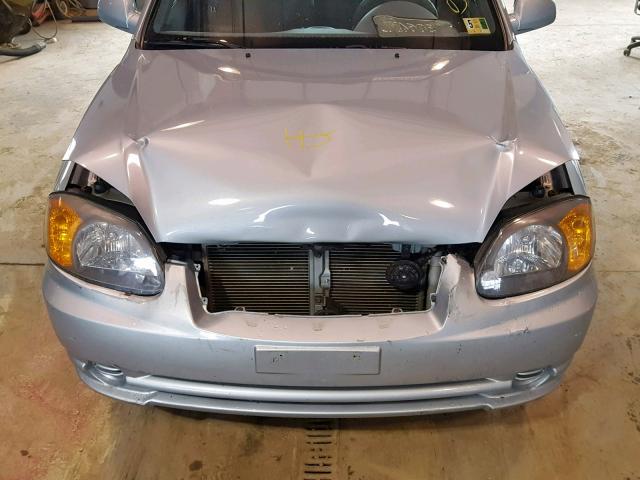 KMHCG45C95U627844 - 2005 HYUNDAI ACCENT GL SILVER photo 7