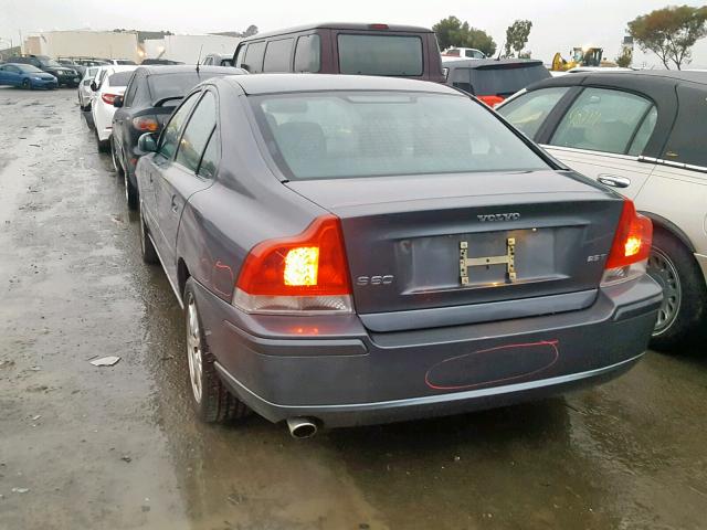 YV1RS592662539569 - 2006 VOLVO S60 2.5T GRAY photo 3