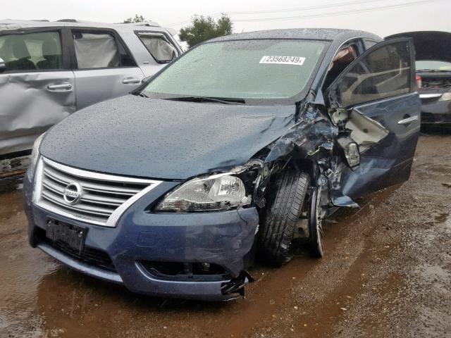 3N1AB7AP8FY278617 - 2015 NISSAN SENTRA S BLUE photo 2