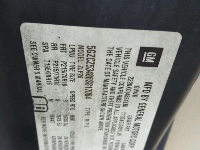 5GZCZ53486S817064 - 2006 SATURN VUE WHITE photo 10