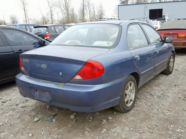 KNAFB121235251851 - 2003 KIA SPECTRA BA BLUE photo 4