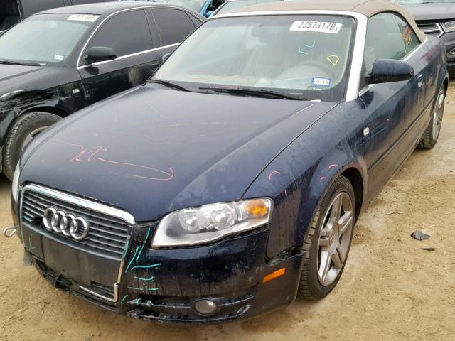 WAUAF48H88K000815 - 2008 AUDI A4 2.0T CA BLUE photo 2