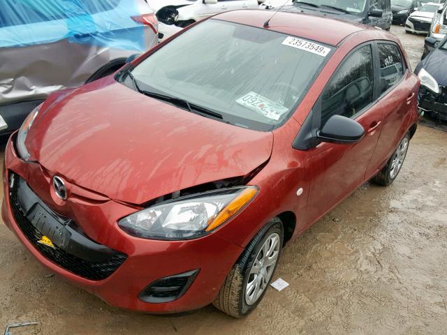 JM1DE1KY5E0173144 - 2014 MAZDA MAZDA2 SPO RED photo 2