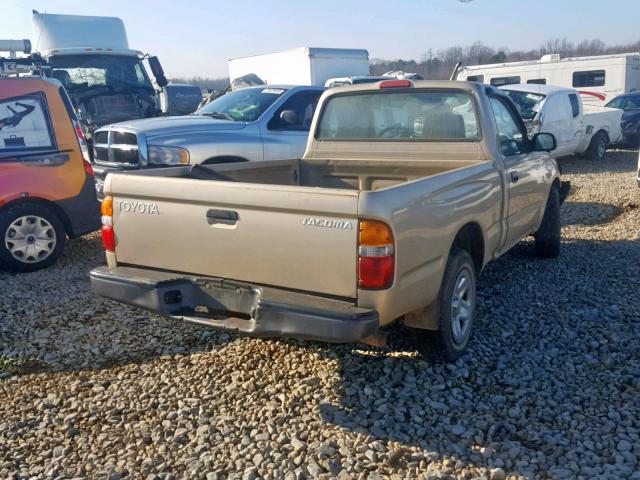 5TENL42N11Z804502 - 2001 TOYOTA TACOMA TAN photo 4