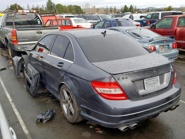 WDDGF77X99F322970 - 2009 MERCEDES-BENZ C 63 AMG GRAY photo 3