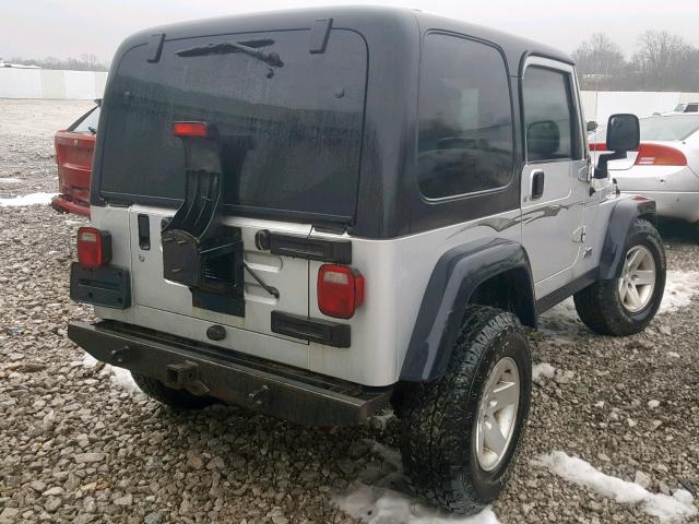 1J4FA69SX4P773984 - 2004 JEEP WRANGLER / SILVER photo 4