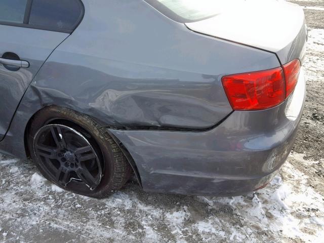 3VW2K7AJ3CM333343 - 2012 VOLKSWAGEN JETTA BASE Մոխրագույն լուսանկար 9
