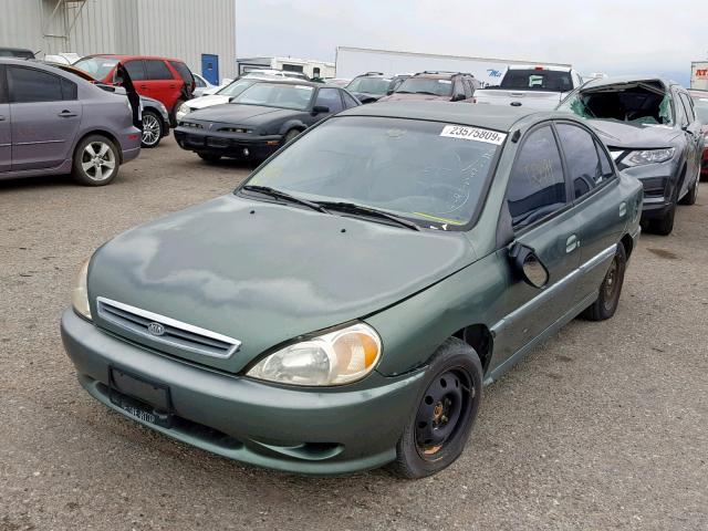 KNADC123726168804 - 2002 KIA RIO GREEN photo 2