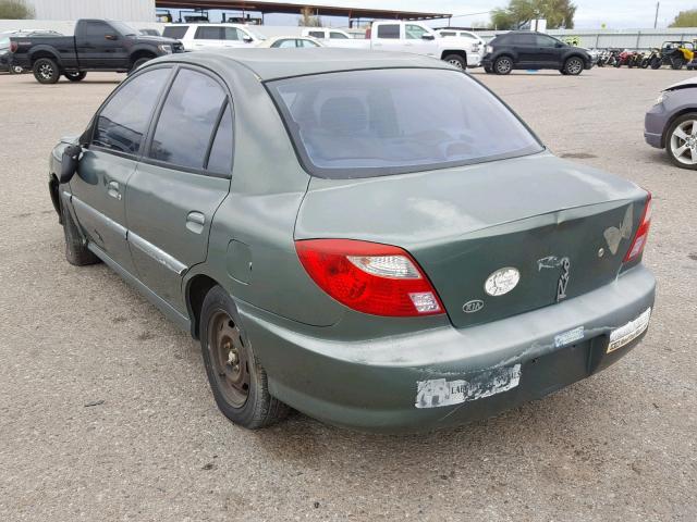 KNADC123726168804 - 2002 KIA RIO GREEN photo 3