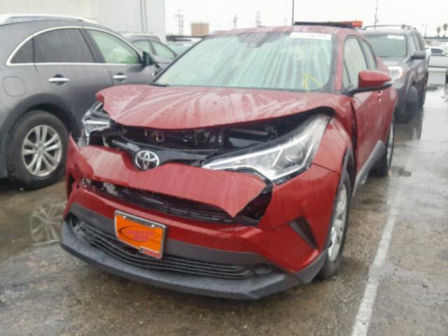 JTNKHMBX2K1012677 - 2019 TOYOTA C-HR XLE RED photo 2