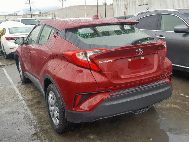 JTNKHMBX2K1012677 - 2019 TOYOTA C-HR XLE RED photo 3