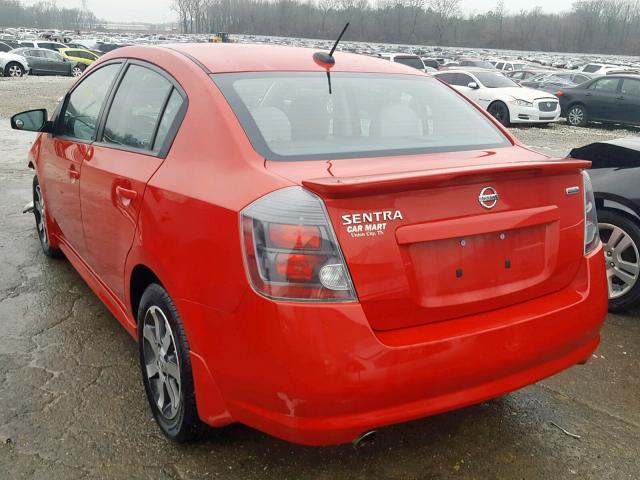 3N1AB6AP2CL669149 - 2012 NISSAN SENTRA 2.0 RED photo 3