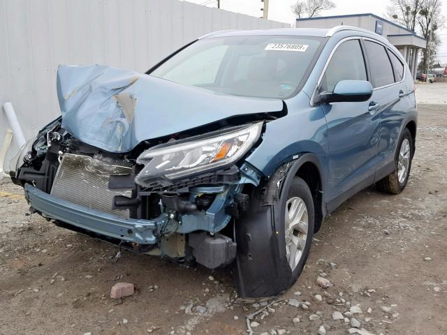 2HKRM3H76FH527955 - 2015 HONDA CR-V EXL BLUE photo 2