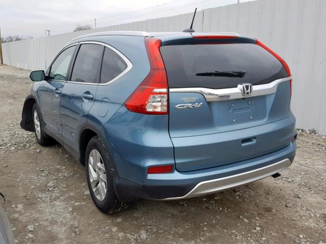 2HKRM3H76FH527955 - 2015 HONDA CR-V EXL BLUE photo 3