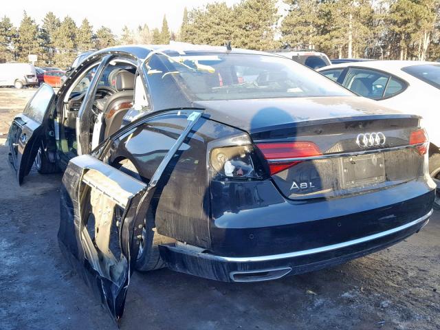 WAU3GAFD3FN001077 - 2015 AUDI A8 L QUATT BLACK photo 3