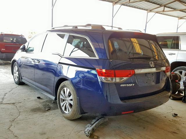 5FNRL5H68FB090450 - 2015 HONDA ODYSSEY EX BLUE photo 3