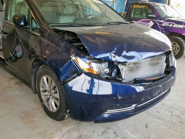 5FNRL5H68FB090450 - 2015 HONDA ODYSSEY EX BLUE photo 9