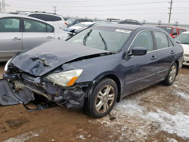 1HGCM56766A093680 - 2006 HONDA ACCORD EX BLUE photo 2