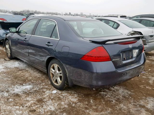 1HGCM56766A093680 - 2006 HONDA ACCORD EX BLUE photo 3