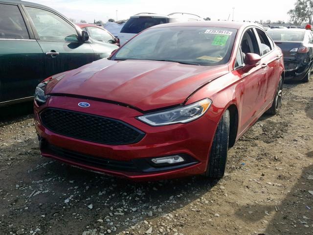 3FA6P0K97HR253142 - 2017 FORD FUSION TIT RED photo 2