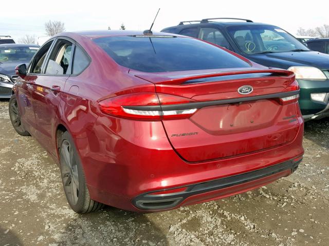3FA6P0K97HR253142 - 2017 FORD FUSION TIT RED photo 3