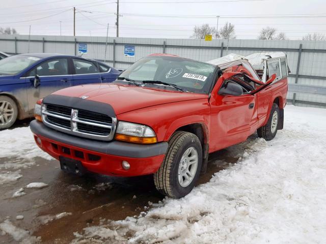 1D7GL32N14S674724 - 2004 DODGE DAKOTA SPO RED photo 2