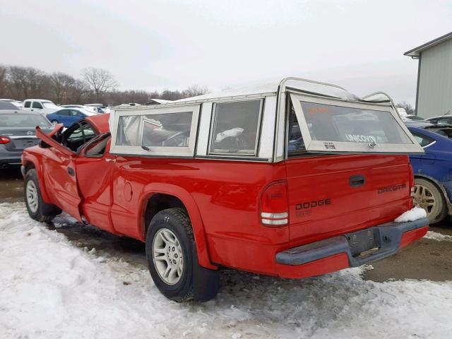 1D7GL32N14S674724 - 2004 DODGE DAKOTA SPO RED photo 3