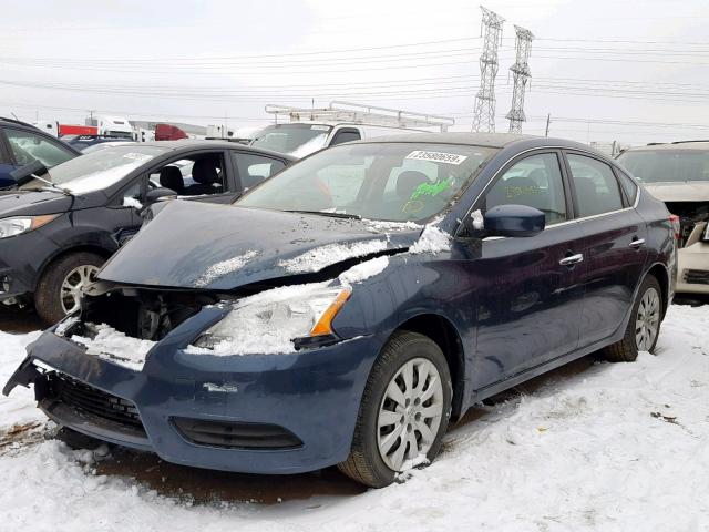 3N1AB7AP4EY283828 - 2014 NISSAN SENTRA S BLUE photo 2