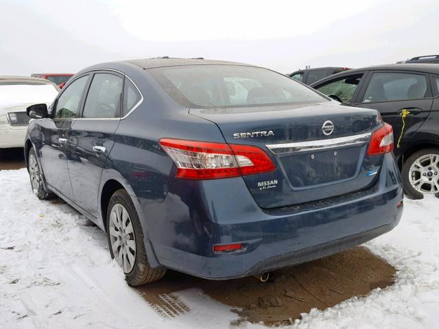 3N1AB7AP4EY283828 - 2014 NISSAN SENTRA S BLUE photo 3