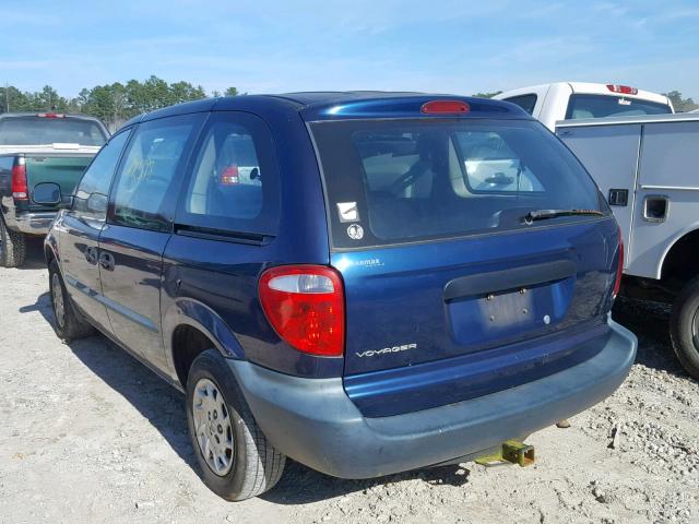 1C4GJ25B01B186159 - 2001 CHRYSLER VOYAGER BLUE photo 3