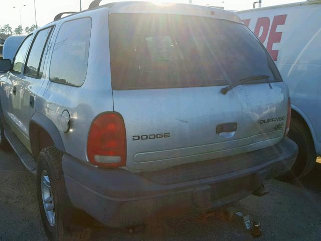 1D4HS38N23F558631 - 2003 DODGE DURANGO SP SILVER photo 3