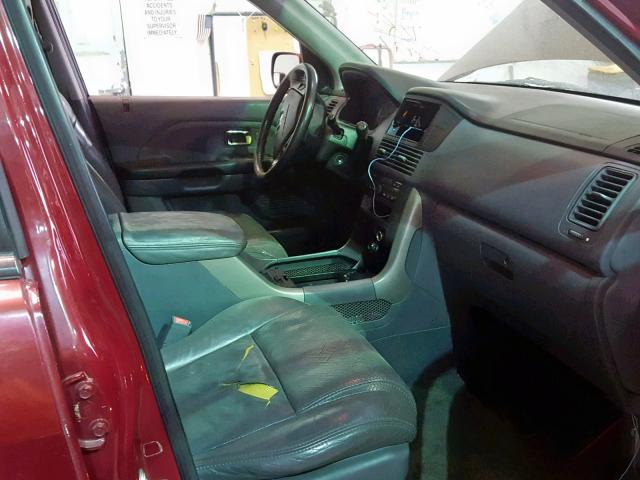 2HKYF18563H582927 - 2003 HONDA PILOT EXL MAROON photo 5