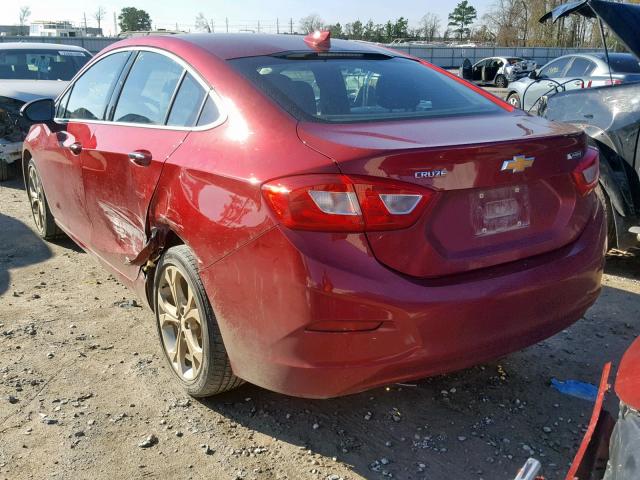 1G1BF5SM0H7183917 - 2017 CHEVROLET CRUZE PREM MAROON photo 3