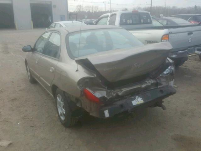 KNAFB121725126066 - 2002 KIA SPECTRA BA BROWN photo 3