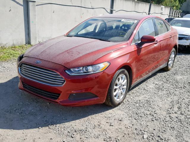 3FA6P0G79GR262009 - 2016 FORD FUSION S RED photo 2