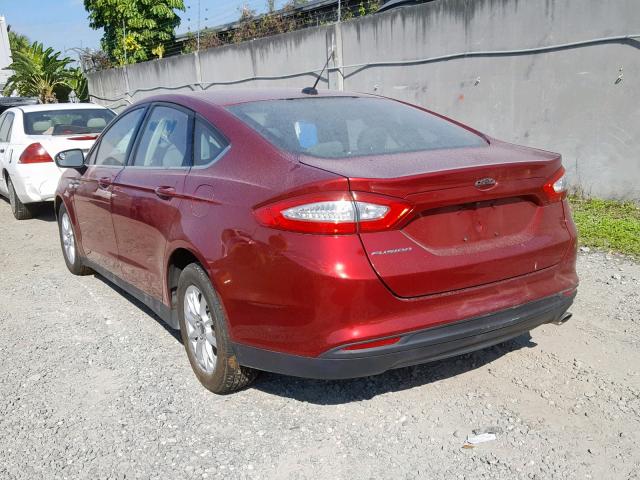 3FA6P0G79GR262009 - 2016 FORD FUSION S RED photo 3