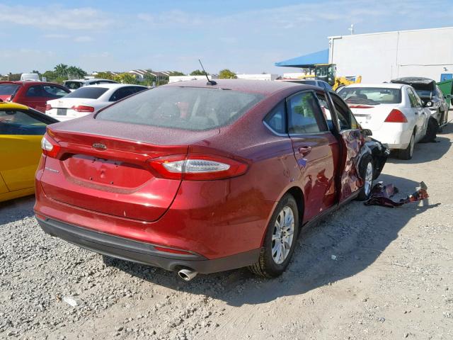 3FA6P0G79GR262009 - 2016 FORD FUSION S RED photo 4