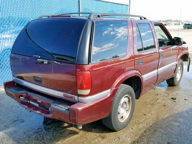 1GKCS13W6Y2221412 - 2000 GMC JIMMY MAROON photo 4