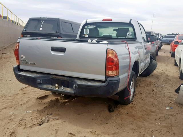 5TENX22N16Z219032 - 2006 TOYOTA TACOMA SILVER photo 4