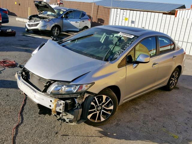 2HGFB2F95DH518503 - 2013 HONDA CIVIC EXL GRAY photo 2