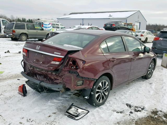 19XFB2F88EE051502 - 2014 HONDA CIVIC EX MAROON photo 4